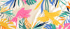 Abstract Art Wallpaper, Botanical, Birds Mural, Oversized Custom Size Wall Art, Non-Woven, Non-Adhesive, Modern Wall Paper, Removable
